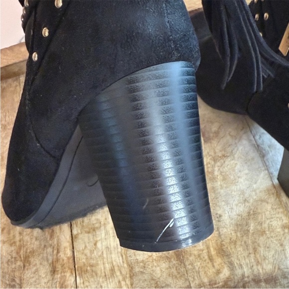 Cloudwalkers Black Studded Ankle Booties with Tassels Size 11W - Picture 6 of 8